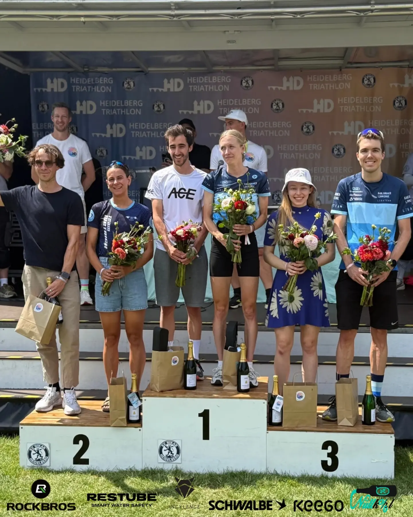 Die Champions des Heidelberg Triathlon 2026 auf dem Siegerpodest